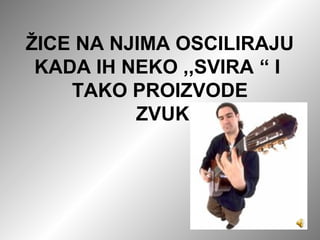 ŽICE NA NJIMA OSCILIRAJU
KADA IH NEKO ,,SVIRA “ I
TAKO PROIZVODE
ZVUK
 