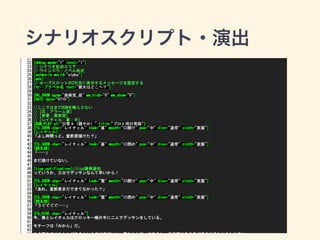 シナリオスクリプト・演出
 