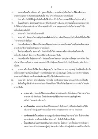 8
11. กาบมะพร้าว หรือ เปลือกมะพร้าว คุณสมบัติแข็งแรง คงทน ยืดหยุ่นมีสปริง นามาใช้ทา เชือก พรม
กระสอบ แปรง อวน ไม้กวาด และเส้นใบสั้นใช้อัดไส้ของที่นอน เบาะรถยนต์ เป็นต้น
12. ใยมะพร้าว นาไปใช้ยัดฟูกเพื่อทาเป็นเสื่อได้หรือจะนาไปใช้ในการเกษตรก็ได้เช่นกัน (ใยมะพร้าว)
13. จั่นมะพร้าว หรือ ช่อดอกมะพร้าว อุดมไปด้วยฟรุกโตส ซึ่งเป็นแหล่งอาหารของผึ้งและแมลงนานาชนิด
จึงได้มีการนาน้าหวานส่วนนี้มาทาเป็นน้าตาลเพื่อใช้ปรุงอาหารคาวหวาน หรือทาเป็นน้าตาลสดไว้เป็น
เครื่องดื่มเพิ่มพลังก็ได้
14. จาวมะพร้าว นามาใช้ทาเป็นอาหารได้
15. จาวมะพร้าว ช่วยกระตุ้นการเจริญเติบของพืชที่ปลูกได้เพราะมีฮอร์โมนออกซิน ซึ่งเมื่อนาไปคั้นก็จะได้น้า
ไว้สาหรับรดต้นพืชที่ปลูก
16. ใบมะพร้าว นิยมนามาใช้สานเป็นภาชนะใส่ของ ห่อขนม สานหมวกกันแดดหรือเครื่องเล่นเด็ก กระจาด
กระเช้า ตะกร้า ทาของที่ระลึกรูปสัตว์ต่างๆ เป็นต้น
17. ก้านใบมะพร้าว หรือ ทางมะพร้าว นามาใช้ทาเป็นไม้กวาดทางมะพร้าว เสวียนหม้อหรือก้นหม้อ
เครื่องประดับข้างฝา พัด ภาชนะปักดอกไม้กระเป๋ า กระจาด เป็นต้น
18. รกมะพร้าว หรือ เยื่อหุ้มคอมะพร้าว ลักษณะเป็นแผ่นใยหยาบๆ บางๆ มีความยืดหยุ่น (แต่ขาดง่าย) นิยม
นามาทาเป็น กระเป๋ า หมวก รองเท้าแตะ ดอกไม้ประดิษฐ์ กล่องใส่ของ สิ่งประดิษฐ์ใช้ตกแต่งงานศิลปะต่างๆ
เป็นต้น
19. กะลามะพร้าว นิยมนาไปใช้ทาสิ่งประดิษฐ์ต่างๆ ไม่ว่าจะเป็น กระบวย กระดุม ซออู้โคมไฟ เครื่องประดับ
เครื่องดนตรี ที่วางแก้วน้า ที่เขี่ยบุหรี่ รวมไปถึงทาเป็นถ่านหุงต้ม ถ่านกัมมัน น้าควัน และถ่านสาหรับป้ องกัน
มอดแมลงก็ได้เช่นกัน และอีกสารพัด (ที่อาจารย์สั่งให้ทาส่งเพื่อแลกกับคะแนน)
20. รากมะพร้าว มีเส้นยาว เหนียวเป็นพิเศษ ใช้สานเป็น ตะกร้า ถาด ภาชนะต่างๆ และสิ่งประดิษฐ์ทั่วๆไป
21. ลาต้น เมื่อถูกโค่นทิ้งแล้วสามารถนามาใช้ทาเฟอร์นิเจอร์ โต๊ะ เก้าอี้ ทารั้ว ฝาผนัง กระถางต้นไม้ตกแต่ง
สวน เป็นต้น
 กะลามะพร้าว วัสดุเหลือใช้จากผลมะพร้าว สามารถนามาแปรรูปเพื่อเพิ่มมูลค่าได้มากมาย ได้แก่
ทาถ่านหุงต้ม ถ่านกัมมัน น้าควันถ่านสาหรับใช้ป้ องกันมอดแมลง ประดิษฐ์สิ่งของ
เครื่องใช้ และอุปกรณ์งานครัว
 มะพร้าวผลอ่อน นอกจากจะนิยมบริโภคผลสดแล้ว ยังนามาแปรรูปเป็นผลิตภัณฑ์อื่นๆ ได้อีก
เช่น มะพร้าวเผา วุ้นมะพร้าว และเป็นส่วนประกอบของอาหารคาวหวาน อีกมากมาย
 มะพร้าวผลแก่ เนื้อมะพร้าว นามาแปรรูปเป็นผลิตภัณฑ์ต่างๆ ได้มากมาย ได้แก่ คั้นเป็นกะทิสด
และกะทิกล่อง มะพร้าวอบน้าผึ้ง น้ามันมะพร้าว น้ามันไบโอดีเซล เป็นต้น
 น้ามะพร้าว ในน้ามะพร้าวมีฮอร์โมนโปรเจสเตอโรน ซึ่งเป็นฮอร์โมนที่จาเป็นสาหรับผู้หญิง จึง
เหมาะในการบริโภคโดยเฉพาะผู้หญิงวัยหมดประจาเดือน หรือหญิงที่ต้องการฮอร์โมนเพื่อปรับ
 
