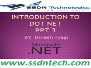 Dot Net course introduction Part 3