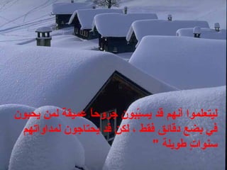 ‫ةل لمن‬ً  ‫ال عميق‬ً ‫وبوبونل جروح‬ّ‫ليتعلموال أنهمل قدل يسب‬ ‫ل‬‫يحوبون‬ ‫ل‬
‫فيل بضعل دقائقل فقطل ،ل لكنل قدل يحتاجونل لمداواتهم‬ ‫ل‬
‫تل طويلة‬ٍ  ‫سنوا‬ ‫ل "ل‬
 