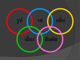 รูป รส กลิ่น
เสียง สัมผัส
 