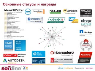 Основные статусы и награды
 