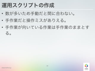 classmethod.jp
\åץȤ
? तքӤg˺Ϥʤ!
? IȲߥꤨ롣!
? I򤤤ƤIIΤޤޤȤ
롣
20
 