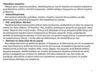 •Μελιτζάνες παστρόκιο
Μακριές φέτες τηγανιτές μελιτζάνες, πασπαλισμένες με τυρί σε στρώσεις στο φούρνο ανάμεσα σε
αυγά βραστά σε ροδέλες, παντσέτα ή χοιρομέρι, σαλάδο (σαλάμι), περιχυμένες με σάλτσα ντομάτας
με βασιλικό.
• Κολοκυθοπερίσταση
(στο φούρνο) κολοκύθια, μελιτζάνες, πατάτες, ντομάτες, κομμένα όλα σε ροδέλες, με λάδι,
αλατοπίπερο και μαϊντανό ψιλοκομμένο. Μια παραλλαγή του μπριάμ.
• Ρύζι - μπίζι (Βενετ. Rizi-bizi)
Παραδοσιακό βενετσιάνικο ριζότο (εθνικό πιάτο της Βενετίας, σερβιριζόταν στο Δόγη την ημέρα της
γιορτής του Αγίου Μάρκου, 25 Απριλίου). Ρύζι, μπιζέλια, ψιλοκομμένο κρεμμύδι και χοιρομέρι, αλάτι,
πιπέρι. Τρώγεται όταν το ρύζι στύψει. Πίττα με ρύζι Ιδιόμορφη πίττα με ανοιγμένο φύλλο ζύμης, ρύζι
και ψιλοκομμένα κομμάτια αρνιού σοταρισμένα με βούτυρο, κρεμμύδι, πιπέρι, μοσχοκάρυδο,
κανέλλα και ψιλοκομμένο μαϊντανό. Η πίττα πριν μπει στο φούρνο περιχύνεται με 2 αυγά χτυπημένα
και ανακατεμένα με αλεύρι, 1 ποτήρι γάλα και αλατοπίπερο, και πασπαλίζεται με τυρί.
• Παστίτσιο τσι νόνας (νόνα θα πει γιαγιά)
Μια εκδοχή παστίτσιου με φύλλα στο φούρνο. Η διαφορά με τα άλλα έγκειται στο ότι τα μακαρόνια
είναι περιτυλιγμένα σε φύλλα σαν πίττα και στο ότι αντί για κιμά, τα μακαρόνια (χοντρά και μικρά)
ανακατεύονται με βούτυρο, ντομάτα, αλάτι, πιπέρι, ζάχαρη, τυρί τριμμένο, αυγά βραστά ροδέλες,
κομμάτια χοιρομέρι, σαλάδο (σαλάμι), και το κρέας (ψιλοκομμένα κομμάτια κοτόπουλο και κρέας
αρνίσιο ή μοσχαρίσιο) με το σούγο του (σάλτσα). Από πάνω απλώνεται τυρί, λίγο πιπέρι και
τριμόψυχα. Αποτελούσε το πρώτο πιάτο ενός κυριακάτικου μεσημεριανού γεύματος σε μεγάλη
συγκέντρωση ολόκληρης της οικογένειας.
6
 