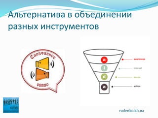 Альтернатива в объединении
разных инструментов
rudenko.kh.ua
 