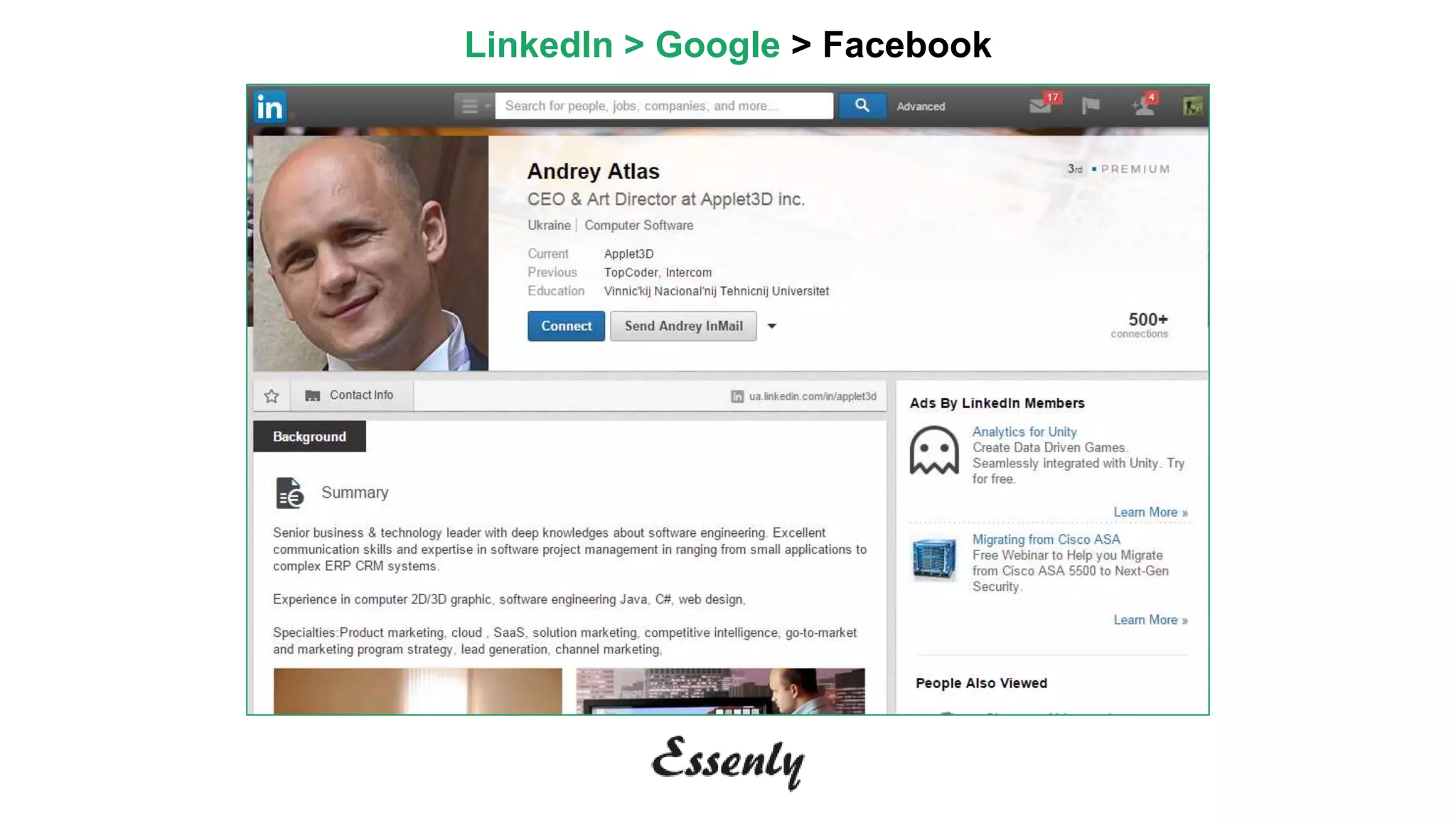 LinkedIn > Google > Facebook
 
