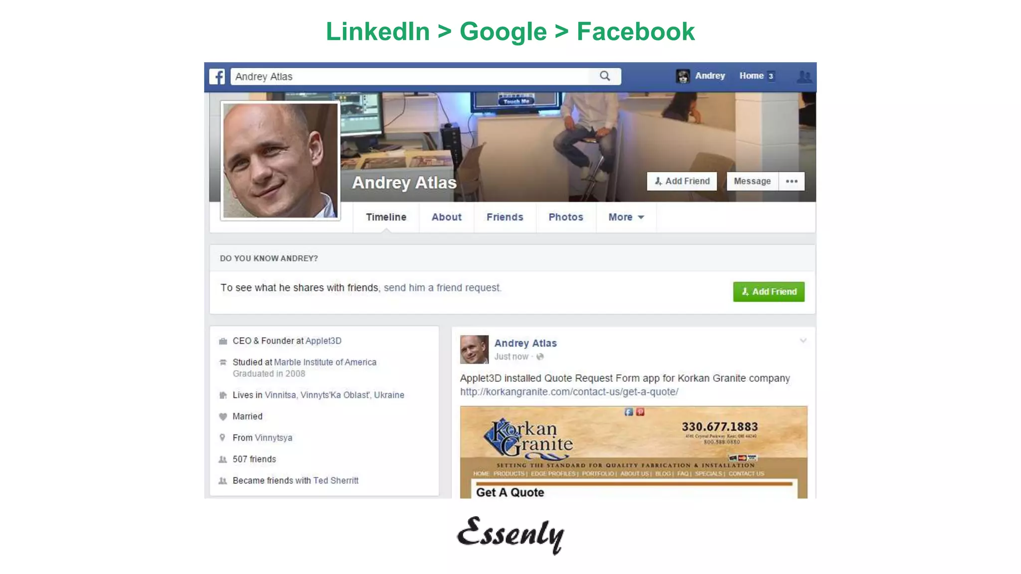 LinkedIn > Google > Facebook
 