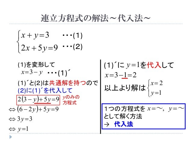 連立方程式 連立方程式の意味と一般的な解法 連立方程式 連立方程式の意味と一般的な解法
