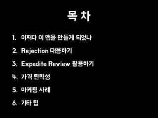 ? ?
1. ??? ? ?? ??? ???
2. Rejection ????
3. Expedite Review ????
4. ?? ???
5. ??? ??
6. ?? ?
 