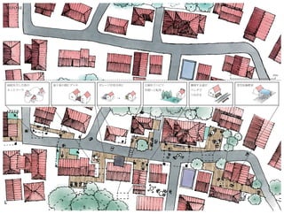 before
after
病院を介した街の
ネットワーク
家と家の間にデッキ ガレージが待合所に 公園をリハビリ
空間へと転用
隣接する道が
ベンチで
つながる
青空医療教室
0 20m
 