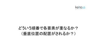 どういう順番で各要素が重なるか？
（垂直位置の配置がされるか？）
 