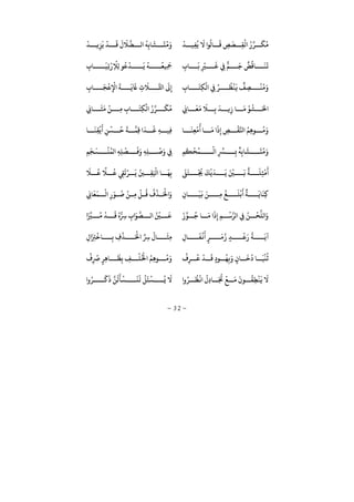 −32−
ْ
‫ﺪ‬ ‫ﻴ‬ِ‫ﻔ‬
ُ
‫ﻳ‬
َ
‫ﻻ‬ ‫ﻮ‬
ُ
‫ﺎﻟ‬
َ
‫ﻗ‬ ِ‫ص‬
َ
‫ﺼ‬ ِ‫ﻘ‬
ْ
‫ﻟ‬ ُ ‫ر‬
َ
‫ﻜ‬
ُ
‫ﻣ‬
ُ
‫ﻪ‬ِ‫ﺎﺑ‬
َ
‫ﺸ‬
َ
‫ﺘ‬
ُ
‫ﻣ‬َْ
‫ﺪ‬ ‫ﻳ‬ِ‫ﺰ‬
َ
‫ﻳ‬
ْ
‫ﺪ‬
َ
‫ﻗ‬
َ َ
‫ﻼ‬‫ﻀ‬ ‫ﻟ‬
ِ ‫ﺎ‬
َ
‫ﺑ‬ ِ
ْ
‫ﺮﻴ‬
َ
‫ﻟ‬ ِ‫ﻲﻓ‬ ‫ﻢ‬
َ
‫ﺟ‬
ٌ
‫ﺾ‬
ُ
‫ﺎﻗ‬
َ
‫ﻨ‬
َ
‫ﻳ‬
ُ
‫ﻪ‬
ُ
‫ِﻴﻌ‬
َ
‫ﻤﺟ‬
َ
‫ﻳ‬ِ ‫ﺎ‬
َ
‫ِﻴ‬‫ﻳ‬
ْ
ِ
ْ
‫ِﻼ‬‫ﻟ‬ ‫ﻮ‬
ُ
‫ﻋ‬
ْ
‫ﺪ‬
ِ ‫ﺎ‬
َ
‫ِﺘ‬‫ﻜ‬
ْ
‫ﻟ‬ ِ‫ﻲﻓ‬ ُ‫ر‬
ُ
‫ﻈ‬
ْ
‫ﻨ‬
َ
‫ﻓ‬
ٌ
‫ﻒ‬ ِ‫ﺼ‬
ْ
‫ﻨ‬
ُ
‫ﻣ‬َ
ِ ‫ﺎ‬
َ
‫ﺠ‬
ْ
‫ﻋ‬ِ
ْ
‫ﻹ‬
َ
‫ﺔ‬
َ
‫ﻳ‬
َ
‫ﺬﻟ‬ ِ
َ
‫ﻼ‬ ‫ﺨﻛ‬
َ
‫ﻰﻟ‬ِ
َ
‫ﻣ‬ ُ‫ﻮ‬
ْ
‫ﺸ‬ َ‫ﺤﻟ‬ِk‫ﺎ‬
َ
‫ﻌ‬
َ
‫ﻣ‬
َ
‫ﻼ‬ ِ‫ﺑ‬
َ
‫ﺪ‬ ‫ﻳ‬ِ ‫ﺎ‬ِk‫ﺎ‬
َ
‫ﺜ‬
َ
‫ﻣ‬
ْ
‫ﻦ‬ ِ‫ﻣ‬ ِ ‫ﺎ‬
َ
‫ِﺘ‬‫ﻜ‬
ْ
‫ﻟ‬ ُ ‫ر‬
َ
‫ﻜ‬
ُ
‫ﻣ‬
َ
‫ﻨ‬ِ‫ﻌ‬
ْ
‫ﻣ‬
ُ
‫ﺎ‬
َ
‫ﻣ‬
َ
ِ ِ‫ص‬
ْ
‫ﻘ‬‫ﺠ‬ ُ‫ِﻢ‬‫ﻫ‬‫ﻮ‬
ُ
‫ﻣ‬َ‫ﺎ‬ِ‫ﻦ‬
ْ
‫ﺴ‬
ُ
‫ﺣ‬
َ
‫ﺔ‬ ‫ِﻤ‬‫ﻗ‬
َ
‫ﺪ‬
َ
‫ﻏ‬ ِ‫ﻪ‬ ‫ِﻴ‬‫ﻓ‬‫ﺎ‬
َ
‫ﻨ‬ِ‫ﻘ‬
ْ
‫ﻳ‬
َ
ِ
ِّ
‫ﺮﺴ‬ ِ‫ﺑ‬
ٌ
‫ﻪ‬ِ‫ﺎﺑ‬
َ
‫ﺸ‬
َ
‫ﺘ‬
ُ
‫ﻣ‬َِ‫ﻢ‬
َ
‫ﻜ‬
ْ
‫ﺤ‬
ُ
‫ﻤ‬
ْ
‫ﻟ‬َ ِ‫ﻪ‬ِ‫ﻠ‬
ْ
‫ﺻ‬َ
ِ‫ﻲﻓ‬ِ‫ﻠ‬
ْ
‫ﺼ‬
َ
‫ﻓ‬ِ‫ﻪ‬
ُ
‫ﻟﻤ‬
ْ
‫ﻨ‬
َ
‫ﺴ‬
َ
‫ﺠ‬ِ‫ﻢ‬
َ
‫ﺘ‬
ْ ُ
‫ﺠﻳ‬
َ
‫ﻚ‬
ْ
‫ﻳ‬
َ
‫ﺪ‬
َ
‫ﻳ‬ َ ْ
‫ﻦﻴ‬
َ
‫ﻧ‬
ٌ
‫ﺔ‬
َ
‫ﻠ‬ِ‫ﺜ‬
ْ
‫ﻣ‬
ََ
‫ﻰﻠ‬
َ
‫ﻼ‬
ُ
‫ﻋ‬
ً
‫ﻼ‬
ُ
‫ﻋ‬ ِ‫ﻲﻘ‬
َ
‫ﺗ‬ْ‫ر‬
َ
‫ﻳ‬ ُ‫ﻦﻴ‬ ِ‫ﻘ‬َ ْ
‫ﺎ‬
َ
‫ﻬ‬ِ‫ﺑ‬
َ‫ﻦ‬ ِ‫ﻣ‬
ُ
‫ﻎ‬
َ
‫ﻠ‬
ْ
‫ﺑ‬
َ ٌ
‫ﺔ‬
َ
‫ﺎﻳ‬
َ
‫ِﻨ‬‫ﻛ‬ِ ‫ﺎ‬
َ
‫ﻴ‬
َ
‫ﻧ‬ِk‫ﺎ‬
َ
‫ﻌ‬
َ
‫ﻤ‬
ْ
‫ﻟ‬ ِ
َ‫ﻮ‬
ُ
‫ﺻ‬
ْ
‫ﻦ‬ ِ‫ﻣ‬
ْ
‫ﻞ‬
ُ
‫ﻗ‬
ُ ْ
‫ﺬ‬ َ ْ
‫ﺤﻟ‬ َ
َ ِّ‫ﻮ‬
ُ
‫ﺟ‬ ‫ﺎ‬
َ
‫ﻣ‬
َ
ِ ِ‫ﻢ‬
ْ
‫ﺳ‬‫ﻟر‬ ِ‫ﻲﻓ‬ ُ‫ﻦ‬
ْ
‫ﺤ‬‫ﻟﻠ‬ ََ ِّ‫ﺰﻴ‬ ُ‫ﻣ‬
ْ
‫ﺪ‬
َ
‫ﻗ‬ ُ ُّ ِ‫ﺮﺳ‬ ِ
َ‫ﻮ‬‫ﺼ‬ ‫ﻟ‬ ُ ْ
‫ﻦﻴ‬
َ
‫ﻗ‬
ِ ‫ﺎ‬
َ
‫ﻔ‬
ْ
‫ﻏ‬
َ
ٍ‫ر‬
َ
‫ﻣ‬
ُ
ٍ‫ﺪ‬
ْ
‫ﻋ‬َ ُ
‫ﺔ‬
َ
‫ﻳ‬
ُ
‫ﺎ‬
َ
‫ِﺜ‬‫ﻣ‬ِ
َ
ِ‫ﺰﺘ‬
ْ
‫ﺎﺧ‬ ِ‫ﺑ‬ ِ
ْ
‫ﺬ‬ َ ْ
‫ﺤﻟ‬ ِّ ِ‫ﺮﺳ‬
‫ﺎ‬
َ
‫ﻴ‬
ْ
‫ﻨ‬
ُ
‫ﺛ‬ٍ ‫ﺎ‬
َ
‫ﺧ‬
ُ
ِ‫ﺑ‬َ
ٍ ‫ﻮ‬
ُ
‫ﻬ‬
ْ
ِ‫ر‬
ُ
‫ﻋ‬
ْ
‫ﺪ‬
َ
‫ﻗ‬
ْ
ِ
ُ‫ﺮﺻ‬ ٍ‫ِر‬‫ﻫ‬‫ﺎ‬
َ
‫ﻈ‬ِ‫ﺑ‬ ِ‫ﻒ‬
ْ
‫ﻠ‬
ُ ْ
‫ﺨﻟ‬ ُ‫ِﻢ‬‫ﻫ‬‫ﻮ‬
ُ
‫ﻣ‬َ
ُ‫ر‬
ُ
‫ﻈ‬
ْ
‫ﻏ‬
ُ
ِ ‫ﺎ‬ َ ُ
‫ﺠﺗ‬
ْ
‫ﻊ‬
َ
‫ﻣ‬
َ
‫ﻮ‬
ُ
‫ﻘ‬ِ‫ﻄ‬
ْ
‫ﻨ‬
َ
‫ﻓ‬
َ
‫ﻻ‬
ُ
‫ﻞ‬
َ
‫ﺌ‬
ْ
‫ﺴ‬
ُ
‫ﻳ‬
َ
‫ﻻ‬
َ
‫ﻟ‬
َ
‫ﺄ‬
ْ
‫ﺴ‬
َ
‫ﻨ‬
َ
‫ﻟ‬ُ‫ر‬
َ
‫ﻛ‬
َ
‫ﻦ‬
 