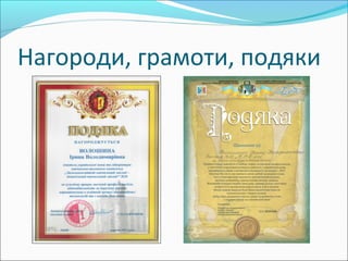 Нагороди, грамоти, подяки
 