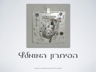 ‫המומלץ‬ ‫הפיתרון‬
http://en.wikipedia.org/wiki/Thermostat
 