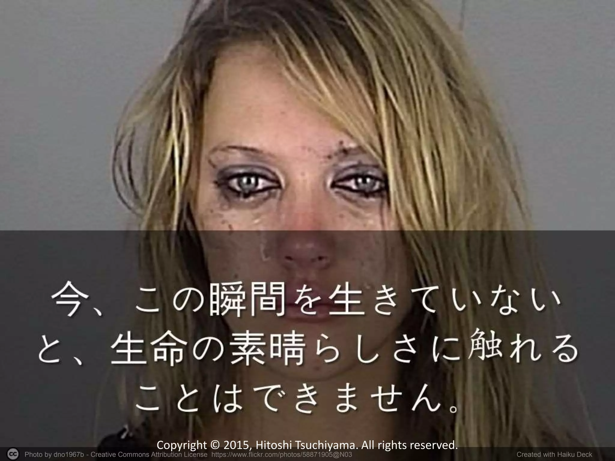 Photo by dno1967b - Creative Commons Attribution License https://www.flickr.com/photos/58871905@N03 Created with Haiku Deck
Copyright © 2015, Hitoshi Tsuchiyama. All rights reserved.
 