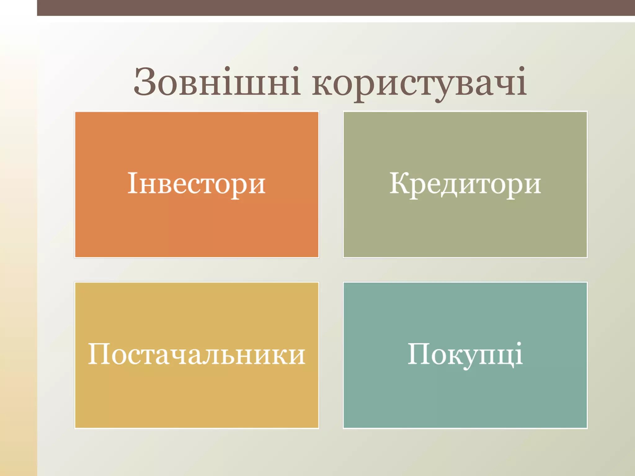 Зовнішні користувачі
 