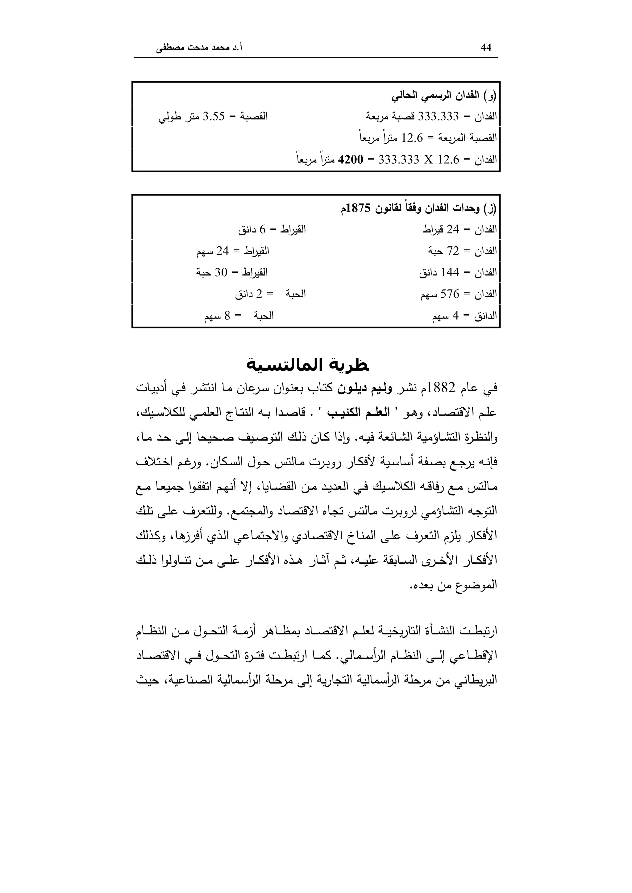 اقتصاديات الأراضي الزراعية