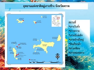 อุทยานแห่งชาติหมู่เกาะช้าง จังหวัดตราด
สถานที่
•เกาะใบดั่ง
•อ่าวหวาย
•เกาะยักษ์เล็ก
•เกาะยักษ์ใหญ่
•หินเกือกม้า
•เกาะเทียน
•เกาะทองหลาง
 