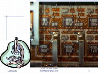2/19/2012
‫إلكترونية‬ ‫هندسة‬ ‫أسس‬-‫ثالثة‬ ‫سنة‬-‫الدكتور‬
‫القادري‬ ‫منذر‬ ‫محمد‬ ‫المهندس‬
munthear@gmail.com 6
 