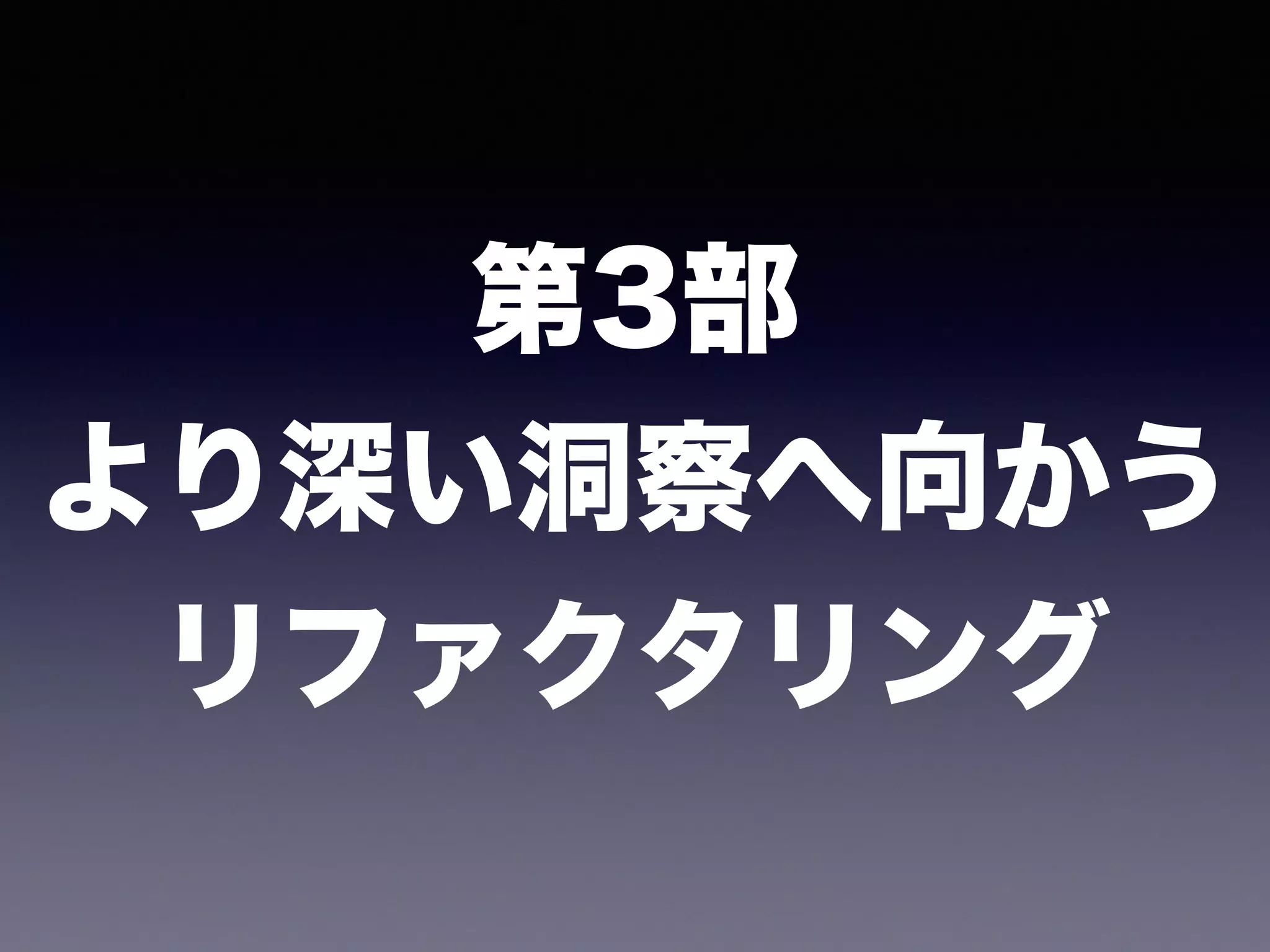 第3部
より深い洞察へ向かう
リファクタリング
 