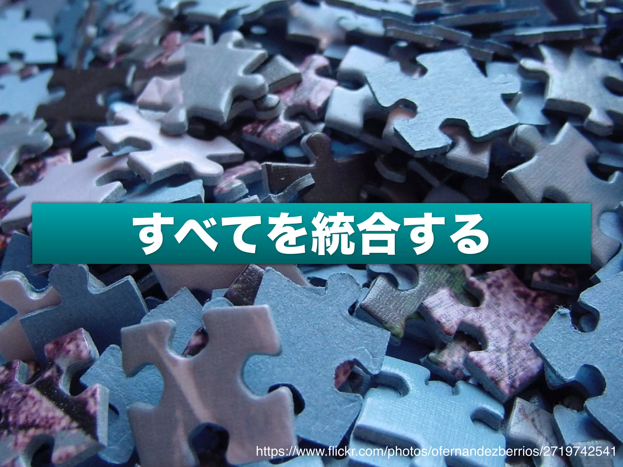 すべてを統合する
https://www.ﬂickr.com/photos/ofernandezberrios/2719742541
 
