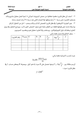 ‫א‬١٦٧‫א‬‫א‬
‫א‬‫א‬‫א‬FE‫א‬
-٣١-
٢ J‫א‬F‫א‬١{٥E
‫א‬٦٠‫א‬‫א‬٣٥K
٣ J‫א‬F‫א‬E‫א‬‫א‬١٠‫א‬‫א‬‫א‬
‫א‬‫א‬‫א‬‫א‬‫א‬،‫א‬
‫א‬‫א‬،‫א‬‫א‬K
 J‫א‬W
f
S
S ο
log
S
S οSS°CVNaOH‫א‬
 
‫א‬W 
( )
10
V03.0
SorS NaOH×
=ο 

S
S ο
logCK‫א‬،Kf
W
( )KC
f 10= 
 