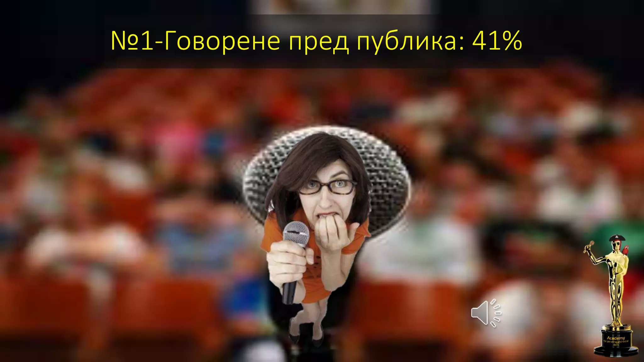 №1-Говорене пред публика: 41%
 