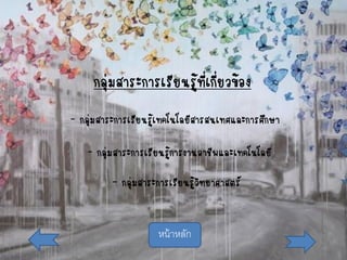 กลุ่มสาระการเรียนรู้ที่เกี่ยวข้อง
- กลุ่มสาระการเรียนรู้เทคโนโลยีสารสนเทศและการศึกษา
- กลุ่มสาระการเรียนรู้การงานอาชีพและเทคโนโลยี
- กลุ่มสาระการเรียนรู้วิทยาศาสตร์
หน้าหลัก
 