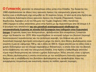 Ο Γυπαετός αποτελεί το σπανιότερο είδος γύπα στην Ελλάδα. Την δεκαετία του
1980 εξαπλώνονταν σε όλους τους ορεινούς όγκους της ηπειρωτικής χώρας και της
Κρήτης ενώ ο πληθυσμός είχε εκτιμηθεί σε 35 περίπου ζεύγη, 12 από αυτά στην Κρήτη και
τα υπόλοιπα διάσπαρτα στους ορεινούς όγκους της Στερεάς (Παρνασσό, Γκιώνα,
Βαρδούσια, Άγραφα κ.λ.π) τον Όλυμπο την Τύμφη (Vagliano 1981; Handrinos
1985.Σήμερα το είδος απαντάται μόνο στην Κρήτη με όχι περισσότερα απο 30 άτομα ή 4-
6 ζευγάρια που αποτελούν και τον μοναδικό αναπαραγωγικό πληθυσμό της
νοτιοανατολικής Ευρώπης σε σύνολο 610 ζευγαριών που ενδημούν στην Ευρωπαϊκή
ήπειρο .Ο ορεινός όγκος των Αστερουσίων , φιλοξενούσε δύο επικράτειες Γυπαετών
μέχρι την δεκαετία του 1970. Μία περιελάμβανε το κεντρικό τμήμα του βουνού (περιοχή
Καπετανιανών) περικλείοντας και την ψηλότερη κορυφή, τον Κόφινα και μία στα
Ανατολικά (περιοχή Αχεντριά) εκτεινόμενη μέχρι την Δίκτη. Δύο θέσεις φωλιάσματος είναι
γνωστές ή μία σε υψόμετρο 700 μ. και η άλλη σε 300 m. Κύρια απειλή για το είδος είναι η
χρήση δηλητηρίων για τον έλεγχο σαρκοφάγων θηλαστικών, η οποία ήταν και την βασική
αιτία εξαφάνισης του από την ηπειρωτική Ελλάδα. Στην Κρήτη η λαθροθηρία αποτελεί
κύρια πηγή θνησιμότητας και τοπικά η χρήση δηλητηρίων. Άλλες απειλές είναι η όχληση
στις θέσεις φωλιάσματος η οποία επιτείνεται με την ανεξέλεγκτη διάνοιξη αγροτικών
δρόμων και η υποβάθμιση του βιοτόπου φωλιάσματος και τροφοληψίας λόγω της
ανερχόμενης τουριστικής και οικιστικής πίεσης σε πολλές ορεινές περιοχές.
 