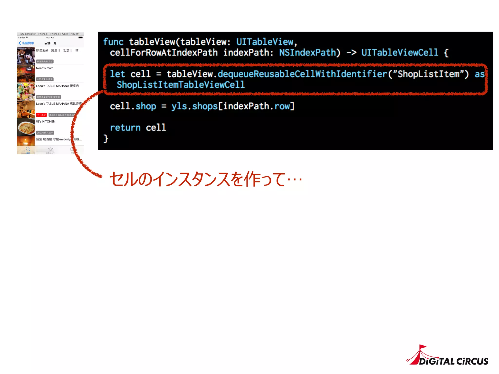 セルのインスタンスを作って…
 