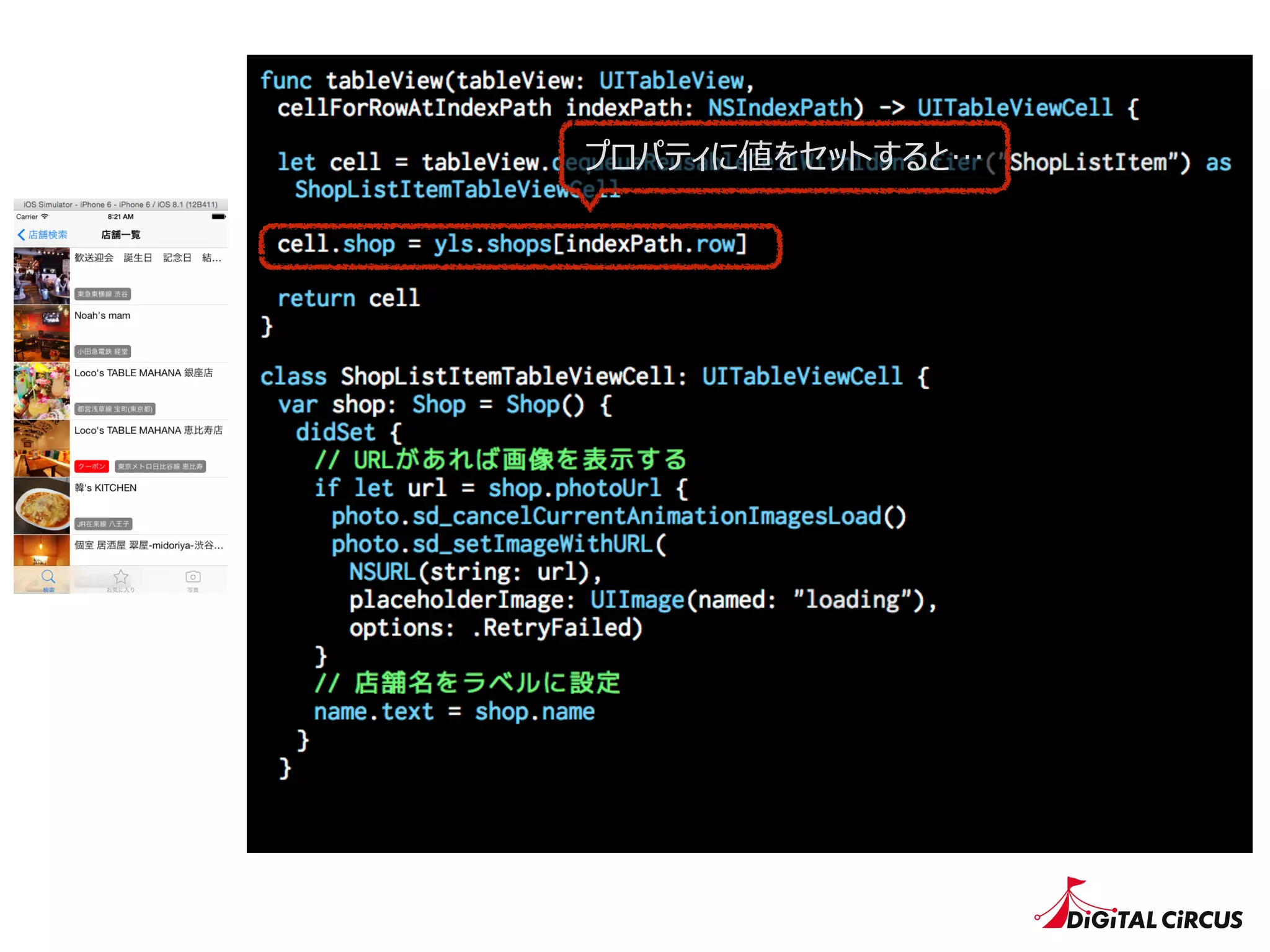 プロパティに値をセットすると…
 