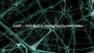 САЙТ – ЭТО ВСЕГО ЛИШЬ ЧАСТЬ СИСТЕМЫ
 