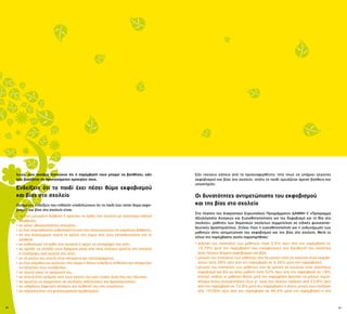 26 27
λικες, ενώ συνάμα πιστεύουν ότι η παρέμβασή τους μπορεί να βοηθήσει, κάτι
που βασίζεται σε προηγούμενες εμπειρίες τους.
Ενδείξεις ότι το παιδί έχει πέσει θύμα εκφοβισμού
και βίας στο σχολείο
Ορισμένες ενδείξεις που πιθανόν υποδηλώνουν ότι το παιδί έχει πέσει θύμα εκφο-
βισμού και βίας στο σχολείο είναι:
• αν έχει μειωμένη διάθεση ή αρνείται να έρθει στο σχολείο με πρόσχημα κάποια
αδιαθεσία,
• αν κάνει αδικαιολόγητες απουσίες,
• αν έχει απροσδόκητη μαθησιακή πτώση που αποτυπώνεται σε χαμηλούς βαθμούς,
• αν στα διαλείμματα περνά το χρόνο του γύρω από τους εκπαιδευτικούς και τα
γραφεία,
• αν καθυστερεί να έρθει στο σχολείο ή αργεί να επιστρέψει στο σπίτι,
• αν αρχίζει να αλλάζει τους δρόμους μέσα από τους οποίους έρχεται στο σχολείο
ή επιστρέφει από αυτούς στο σπίτι,
• αν τα ρούχα του συχνά είναι σκισμένα και κατεστραμμένα,
• αν έχει σημάδια και μελανιές στο σώμα ή άλλες ενδείξεις επίθεσης και αποφεύγει
να εξηγήσει πώς συνέβησαν,
• αν συχνά χάνει τα πράγματά του,
• αν συχνά ζητά χρήματα από τους γονείς του γιατί έχασε αυτά που του έδωσαν,
• αν αρνείται να συμμετέχει σε σχολικές εκδηλώσεις και δραστηριότητες,
• αν υπάρξουν ξαφνικές αλλαγές στη διάθεσή του που επιμένουν,
• αν παραπονιέται για ψυχοσωματικά προβλήματα.
Εάν ισχύουν κάποια από τα προαναφερθέντα, τότε ίσως να υπάρχει γεγονός
εκφοβισμού και βίας στο σχολείο, οπότε το παιδί χρειάζεται άμεση βοήθεια και
υποστήριξη.
Οι δυνατότητες αντιμετώπισης του εκφοβισμού
και της βίας στο σχολείο
Στο πλαίσιο του διακρατικού Ευρωπαϊκού Προγράμματος ΔΑΦΝΗ ΙΙ «Πρόγραμμα
Αξιολόγησης Αναγκών και Ευαισθητοποίησης για τον Εκφοβισμό και τη Βία στο
σχολείο», μαθητές των δημοτικών σχολείων συμμετείχαν σε ειδικές ψυχοεκπαι-
δευτικές δραστηριότητες. Στόχοι ήταν η ευαισθητοποίηση και η ενδυνάμωση των
μαθητών στην αντιμετώπιση του εκφοβισμού και της βίας στο σχολείο. Μετά το
τέλος της παρέμβασης αυτής παρατηρήθηκε:
• αύξηση του ποσοστού των μαθητών (από 5,5% πριν από την παρέμβαση σε
15,79% μετά την παρέμβαση) που καταφεύγουν στο διευθυντή του σχολείου
όταν πέσουν θύματα εκφοβισμού και βίας,
• μείωση του ποσοστού των μαθητών που δε μιλούν ποτέ σε κανέναν όταν εκφοβι-
στούν (από 28% πριν από την παρέμβαση σε 5,26% μετά την παρέμβαση),
• μείωση του ποσοστού των μαθητών που δε μιλούν σε κανέναν όταν ασκήσουν
εκφοβισμό και βία σε άλλο μαθητή (από 52% πριν από την παρέμβαση σε 18%
έπειτα), καθώς οι μαθητές-θύτες μετά την παρέμβαση άρχισαν να μιλούν περισ-
σότερο στους συνομηλίκους τους γι’ αυτό που έκαναν (αύξηση από 23,8% πριν
από την παρέμβαση σε 72,8% μετά την παρέμβαση) ή στους γονείς τους (αύξηση
από 19,05% πριν από την παρέμβαση σε 45,5% μετά την παρέμβαση) ή στα
 
