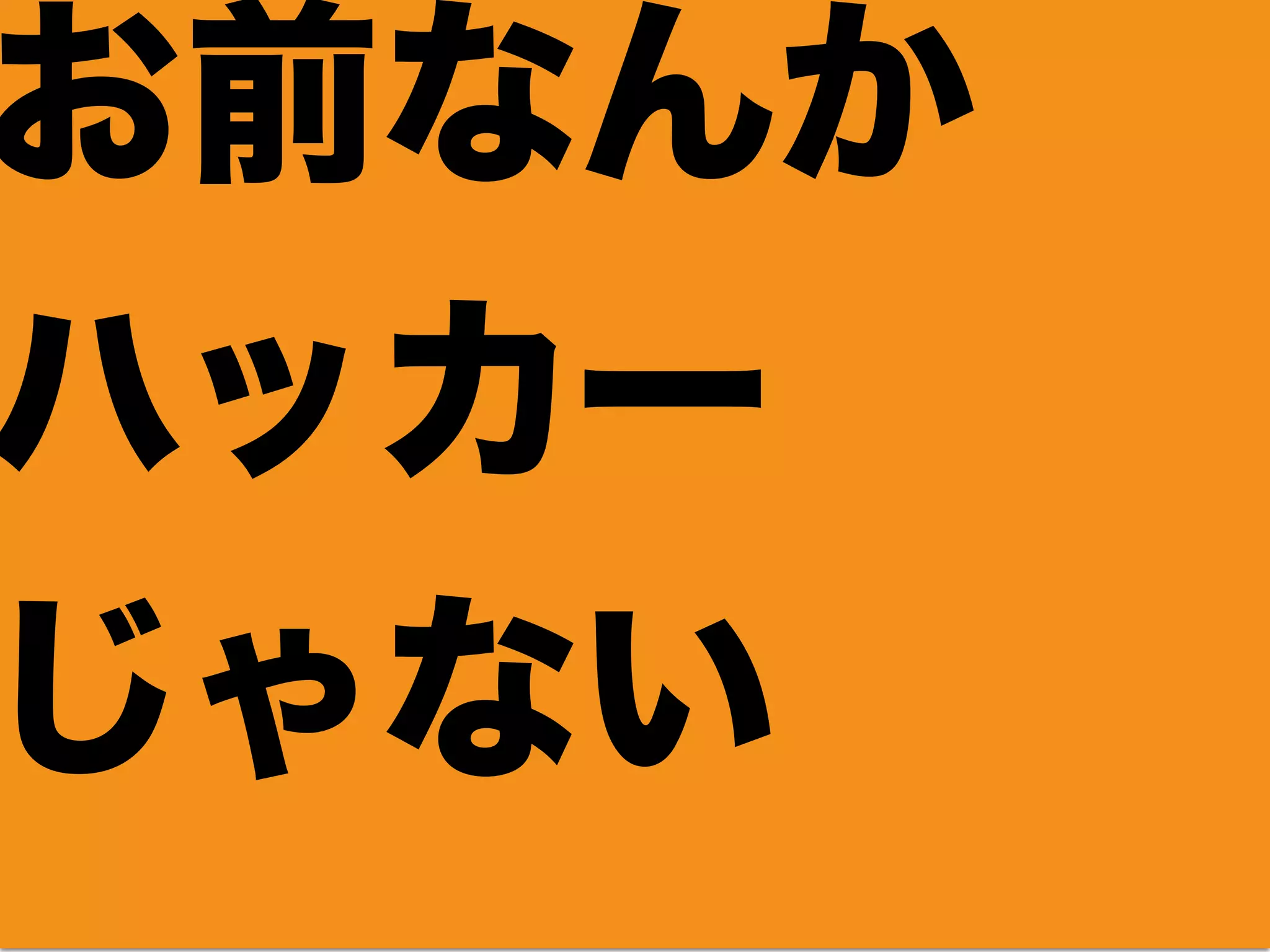 お前なんか
ハッカー
じゃない
 