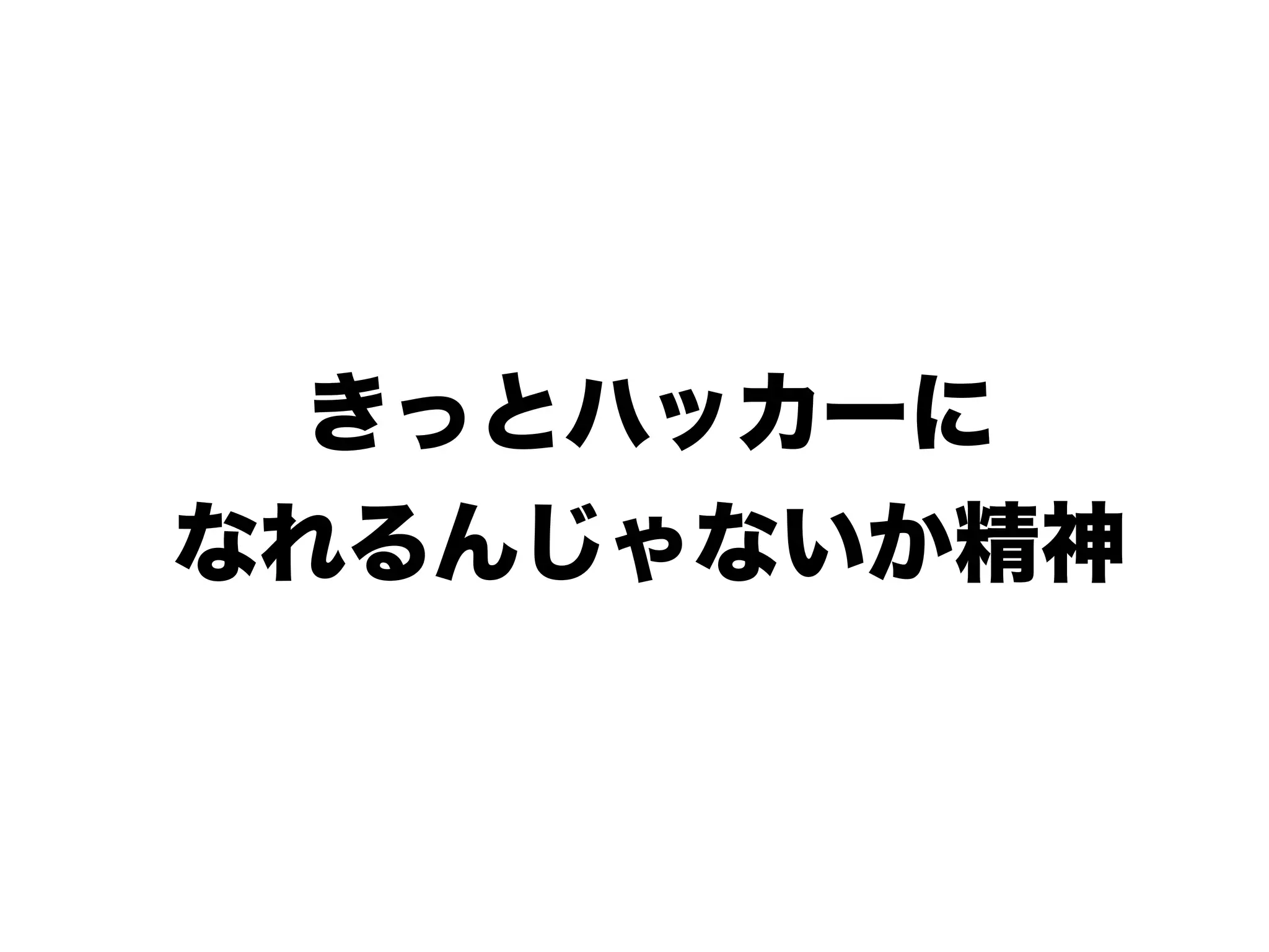 きっとハッカーに
なれるんじゃないか精神
 