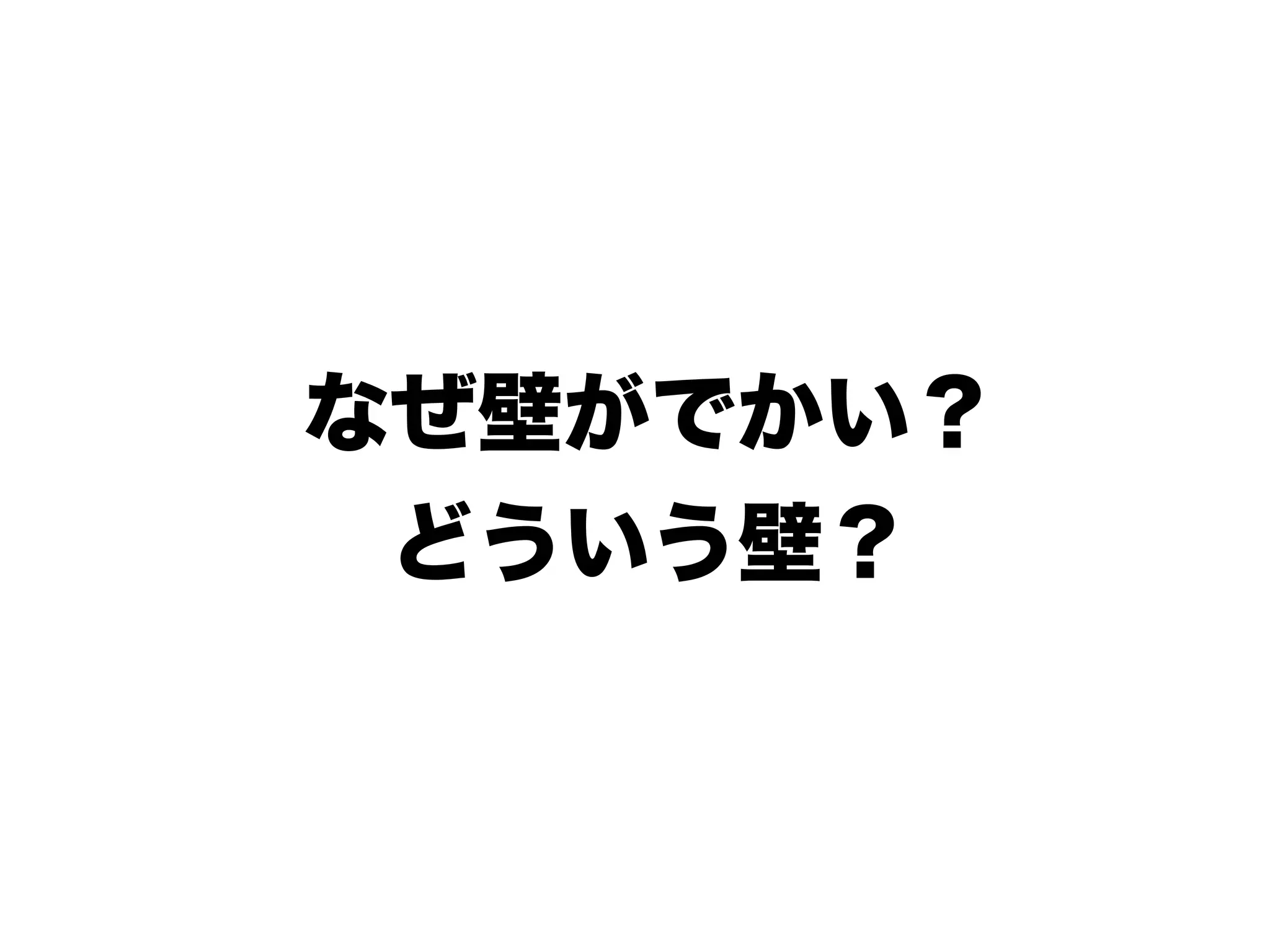 なぜ壁がでかい？
どういう壁？
 