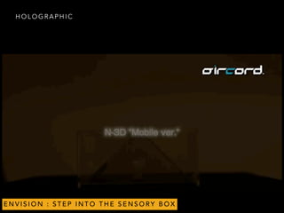 H O L O G R A P H I C
E N V I S I O N : S T E P I N T O T H E S E N S O RY B O X
 