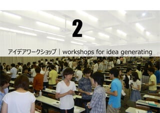 2
アイデアワークショップ｜workshops for idea generating
6
 
