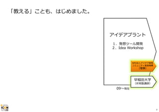 09〜現在
「教える」ことも、はじめました。
7
 
