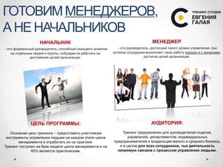 Программа Тренинга "Менеджер: Искусство Управления Людьми" | PPT