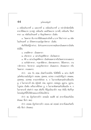 44 «ÿµ‚µ∑¬¡—≠™√’
Ò ‡À¡◊Õπ°—∫∫“∑∑’Ë Û ·≈–∫“∑∑’Ë Ú ‡À¡◊Õπ°—∫∫“∑∑’Ë Ù °≈à“«Õ’°π—¬Àπ÷Ëß§◊Õ
§“∂“∑’Ë¡’ ¡∫“∑ (∫“∑§Ÿà) ‡À¡◊Õπ°—π ·≈–¡’«‘ ¡∫“∑ (∫“∑§’Ë) ‡À¡◊Õπ°—π ‰¥â·°à
§“∂“ ÒÒ ™π‘¥„πª√‘®‡©∑∑’Ë Ù §◊ÕÕÿª®‘µµ§“∂“ ‡ªìπµâπ
Û. «‘ ¡§“∂“ §◊Õ §“∂“∑’Ë¡’≈—°…≥–µà“ß°—π∑—Èß Ù ∫“∑ ‰¥â·°à §“∂“ Ò ™π‘¥
„πª√‘®‡©∑∑’Ë ı ¡’«—µµ§“∂“·≈–ªí∞¬“«—µ§“∂“ ‡ªìπµâπ
§—¡¿’√å©—π∑åÆ’°“µà“ßÊ ¬—ß®”·π°§“∂“¡“µ√“æƒµ‘ÕÕ°‡ªìπ ¡§“∂“‡ªìπµâπ
¥—ßπ’È§◊Õ
Ò. Õ®≈∏‘µ‘§“∂“ ‡ªìπ ¡§“∂“
Ú. Õ√‘¬“§“∂“ ˘ Õ¬à“ß°—∫Õÿ§§’µ‘§“∂“ ‡ªìπ«‘ ¡§“∂“
Û. §’µ‘ Û Õ¬à“ß‡«âπÕÿ§§’µ‘§“∂“ ‡ªìπÕ—∑∏ ¡§“∂“À√◊Õ«‘ ¡§“∂“µ“¡ ¡§«√
Ù. Õª√—πµ‘°“§“∂“, ®“√ÿÀ“ ‘π’§“∂“, ¡—µµ“ ¡°§“∂“, «‘ ‘‚≈°§“∂“, «“π
«“ ‘°“§“∂“, ®‘µ√“§“∂“ ·≈–Õÿª®‘µ√“§“∂“ ‡ªìπ ¡§“∂“, Õ—∑∏ ¡§“∂“ À√◊Õ
«‘ ¡§“∂“ µ“¡ ¡§«√
§”«à“ Õ∑⁄∏ °—∫ Õ±⁄≤ ‡ªìπ§”‰«æ®πå°—π ®÷ß„™â‰¥â∑—Èß Ú Õ¬à“ß §—¡¿’√å
«ÿµ‚µ∑—¬∫“ß©∫—∫¡’√Ÿª«à“ Õ∑⁄∏ ¡, ªÿæ⁄æ∑⁄∏, Õª√∑⁄∏ ∫“ß©∫—∫°Á¡’√Ÿª«à“ Õ±⁄≤ ¡,
ªÿæ⁄æ±⁄≤, Õª√±⁄≤ µ“¡ª√°µ‘Õ—°…√ µ, ∂ „π¿“…“ —π °ƒµ¡—°‡ª≈’Ë¬π‡ªìπ
Ø, ü „π¿“…“∫“≈’ ‡™àπ ªØ‘ªµ⁄µ‘, ªü¡, ÕØ¤ü°∂“,  ß⁄¢µØ¤ü, ÕÿØ¤ü“π, «ÿØ¤ü“π,
‚«Ø¤üªπ ‡ªìπµâπ ·µà„π∫“ß∑’ËÕ—°…√ Ø, ü „π¿“…“ —π °ƒµ°Á‡ª≈’Ë¬π‡ªìπ µ, ∂
„π¿“…“∫“≈’ ‡™àπ§”«à“ §≥⁄ü (§—¡¿’√å) ∑’Ë¡’√Ÿª‡ªìπ∫“≈’«à“ §π⁄∂ ¥—ßπ—Èπ §—¡¿’√å«ÿµ
‚µ∑¬¡—≠™√’π’È®÷ß„™â≈—°…≥–·√°∑’Ë‡¢’¬π‰¥âßà“¬
§”«à“  ¡ ¡’√Ÿª«‘‡§√“–Àå«à“ ≈°⁄¢≥‚µ  ‡¡µ’µ‘  ¡Ì (§“∂“∑’Ë‡ ¡Õ°—π‚¥¬
≈—°…≥– ™◊ËÕ«à“  ¡–)
§”«à“ Õ∑⁄∏ ¡ ¡’√Ÿª«‘‡§√“–Àå«à“ Õ∑⁄‡∏π  ¡Ì Õ∑⁄∏ ¡Ì (§“∂“∑’Ë‡ ¡Õ°—π§√÷Ëß
Àπ÷Ëß ™◊ËÕ«à“ Õ—∑∏ ¡–)
 