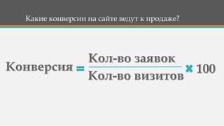 Какие конверсии на сайте ведут к продаже?
 