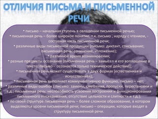 Письменная речь | PPT