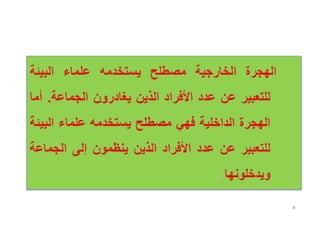 مصطلح يستخدم للتعبير عن الأفراد الذين يغادرون الجماعة ؟