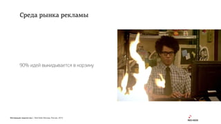 Мотивация творчества | Red Keds Москва, Россия, 2015
90% идей выкидывается в корзину
Среда рынка рекламы
 