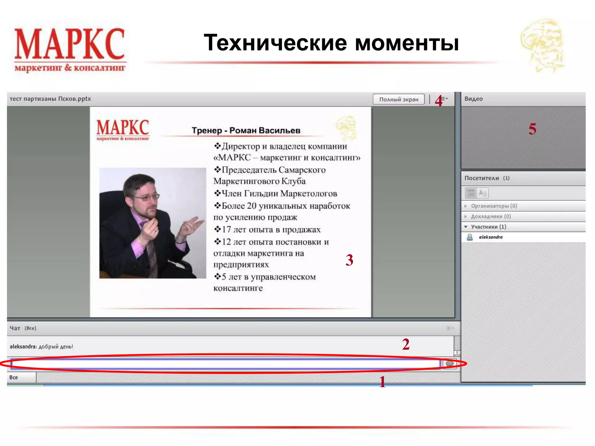 Технические моменты
1
2
3
5
4
 