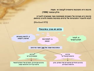 ‫או‬ ‫לקבוצה‬ ‫טיפוסית‬ ‫התנהגות‬ ‫היא‬ ‫תרבות‬.‫מעמד‬
) ‫וובסטר‬ ‫מילון‬1996(
‫לחבריה‬ ‫מאפשרת‬ ‫אשר‬ ‫משותפות‬ ‫השערות‬ ‫של‬ ‫מערכת‬ ‫היא‬ ‫תרבות‬
.‫בהתאם‬ ‫ולהגיב‬ ‫נתונות‬ ‫בנסיבות‬ ‫פרטים‬ ‫של‬ ‫התנהגויות‬ ‫ולהסביר‬ ‫לנבא‬
)Haviland 1975(
 