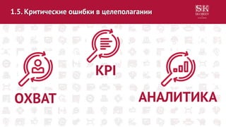 1.5. Критические ошибки в целеполагании
ОХВАТ АНАЛИТИКА
KPI
 