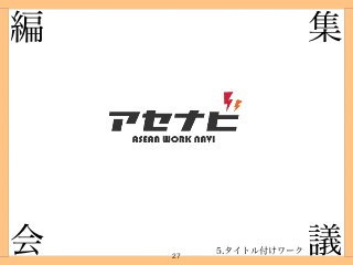27
編 集
議会 5.タイトル付けワーク
 